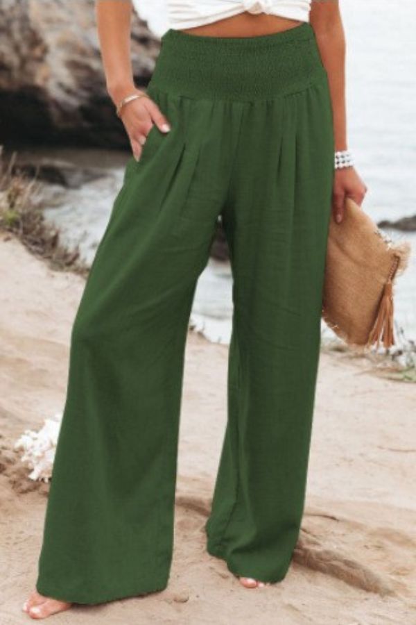 NoriNova - Luna | Cotton Linen Trousers with High Waist