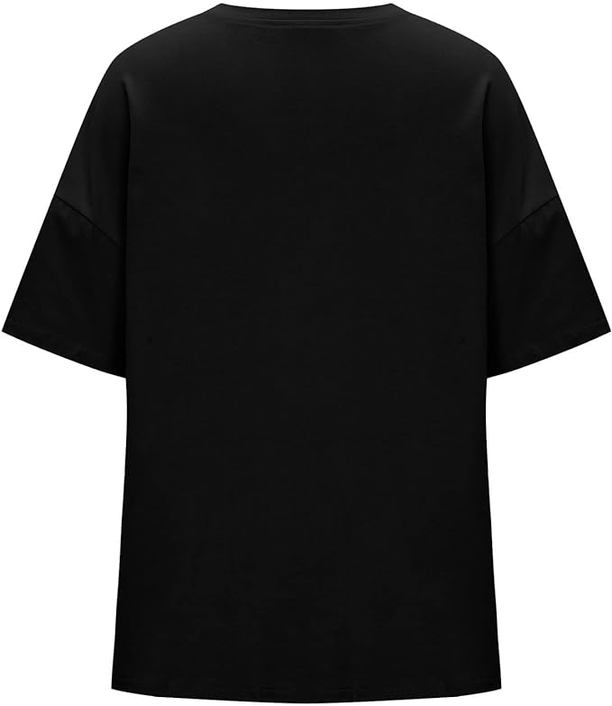 Casual and loose V-neck T-shirt for women